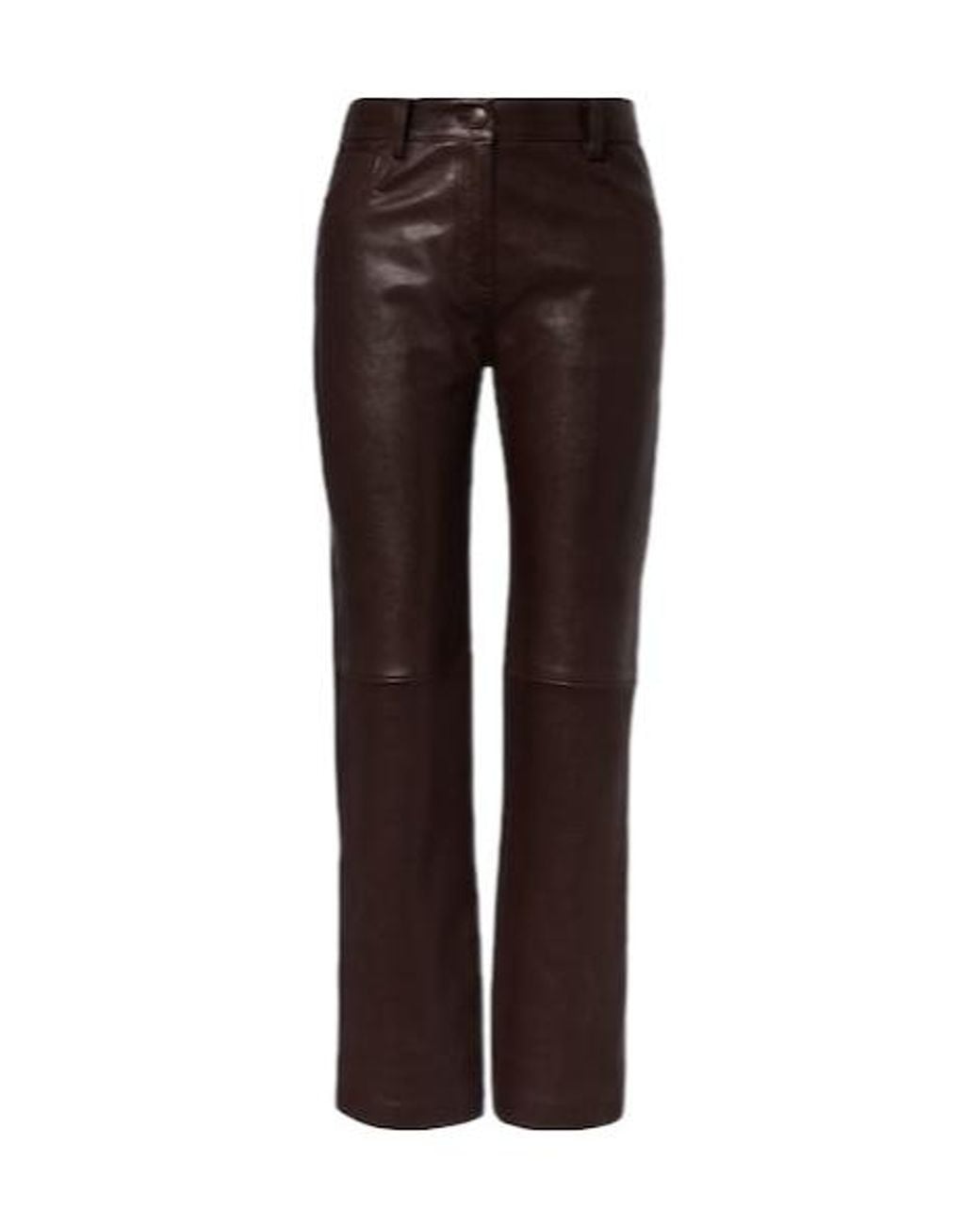Magda Butrym Brown Leather Straight Pants
