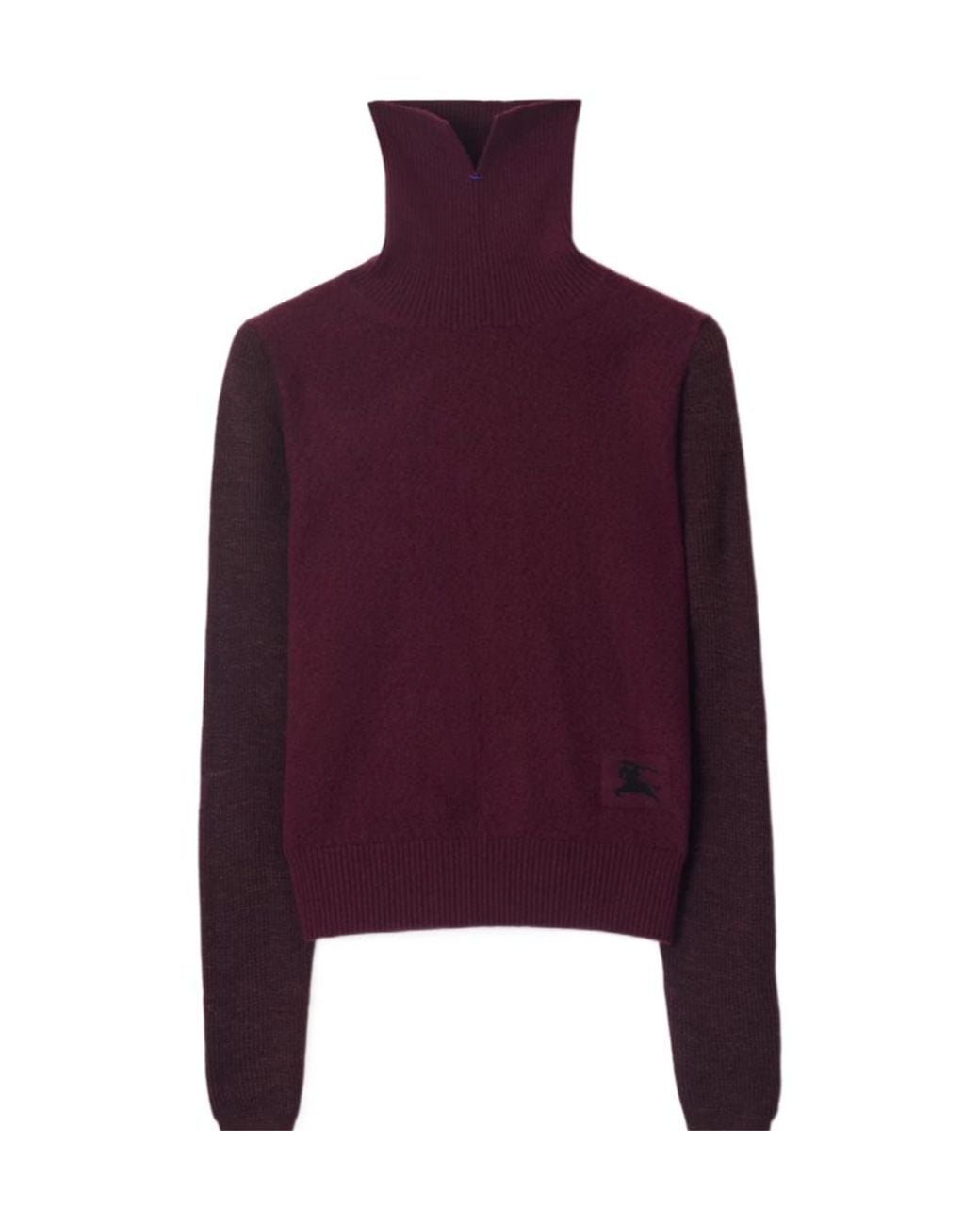 Burberry Purple Ekd Motif Turtleneck Jumper