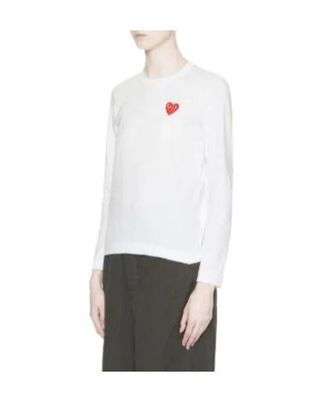COMME DES GARÇONS PLAY White Logo-Patch T-Shirt