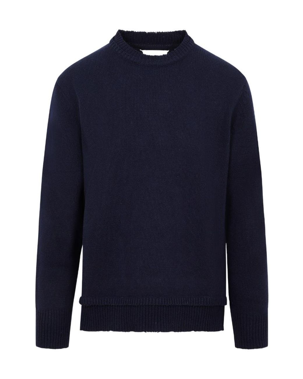 Maison Margiela Blue Elbow Patch Jumper for men
