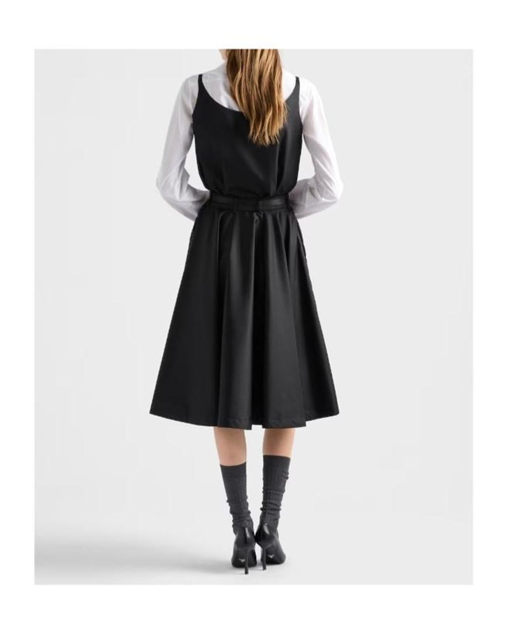 Prada Black Re-Nylon Flared Skirt