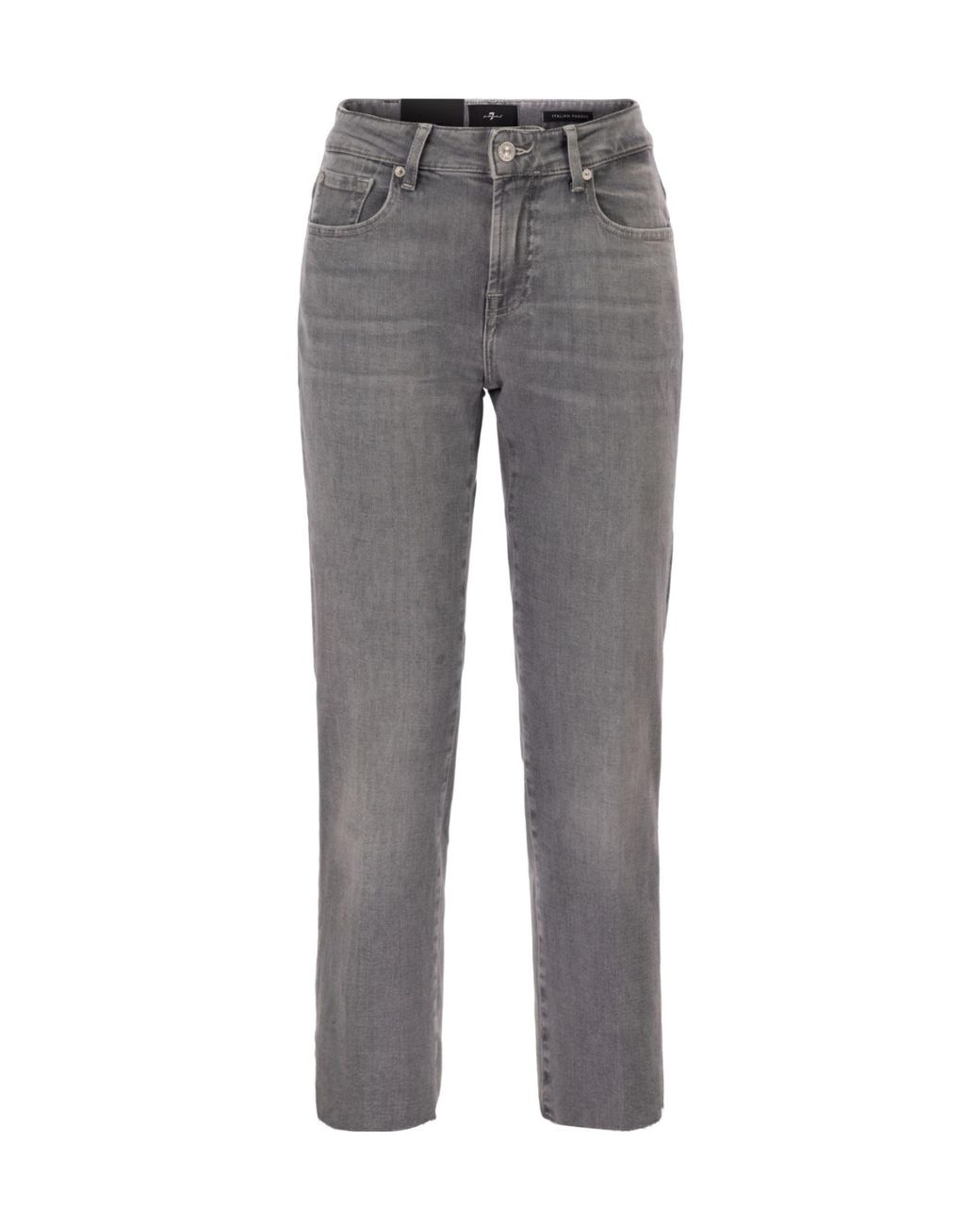 7 For All Mankind Gray Calie Straight Ankle Jeans