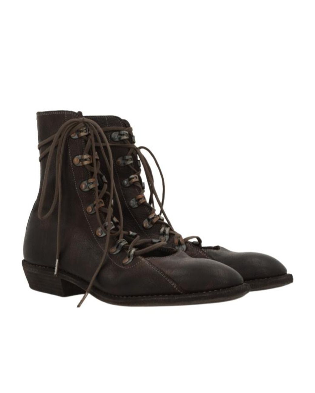 Guidi Black Lace-Up Ankle Boots