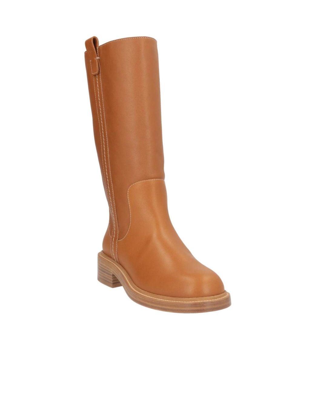 Chloé Brown Simple Leather Boots