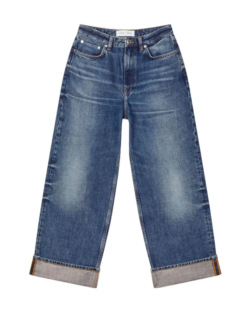 Samsøe & Samsøe Blue Samsøe Samsøe Sashelly Wide-Leg Cuffed Jeans