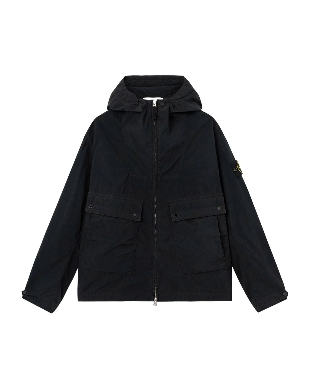 Stone Island Blue Hooded Zip-Up Jacket for men