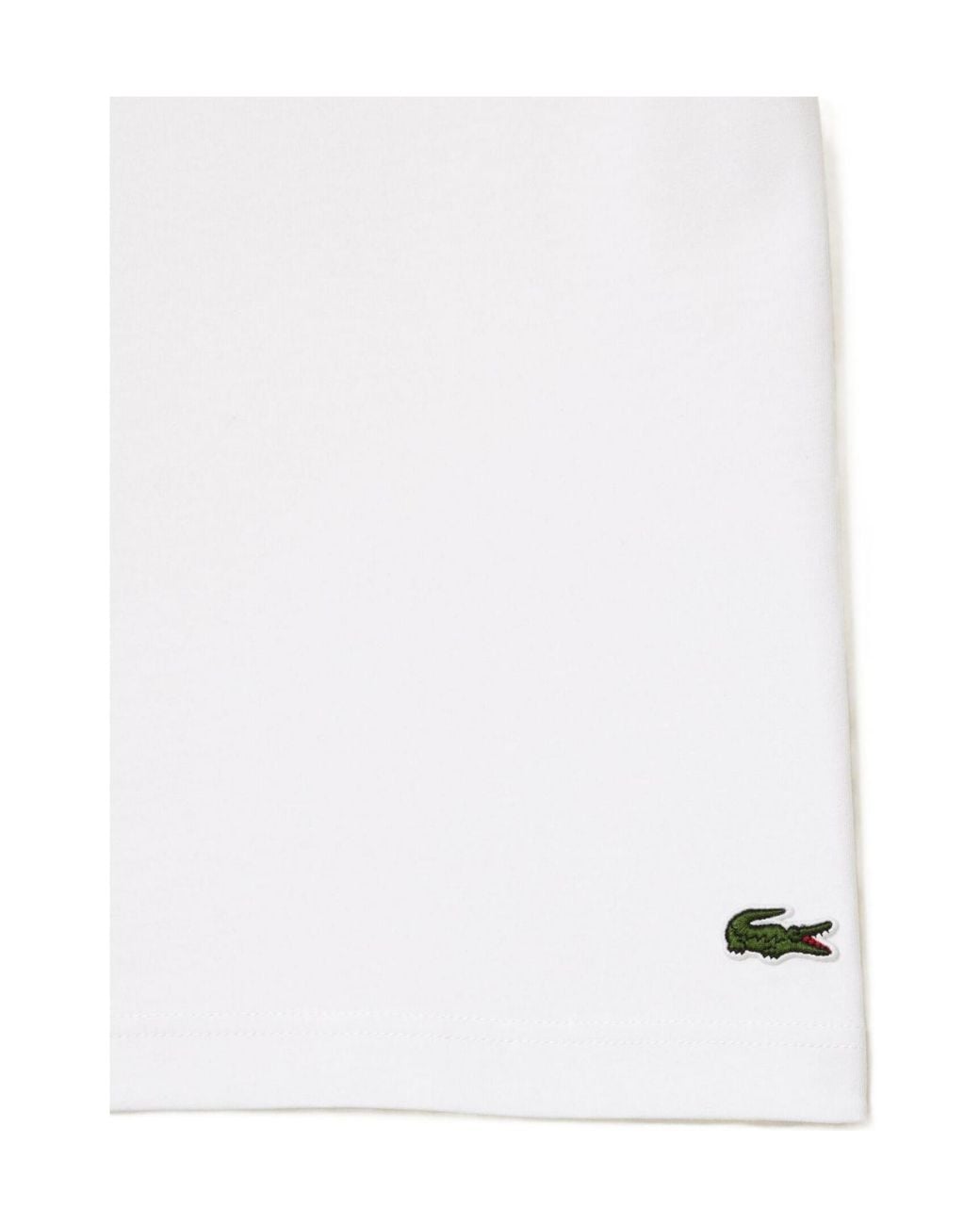 Lacoste White Cotton Shortsleeve Tshirt for men