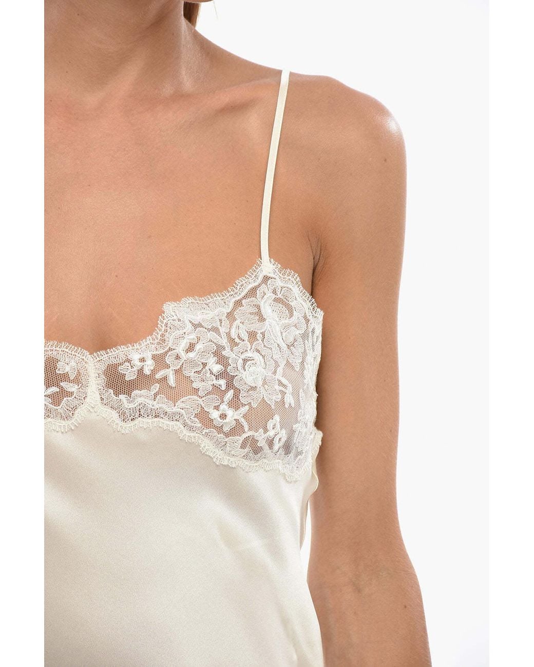 Chloé White Lace-Detail Tank Top
