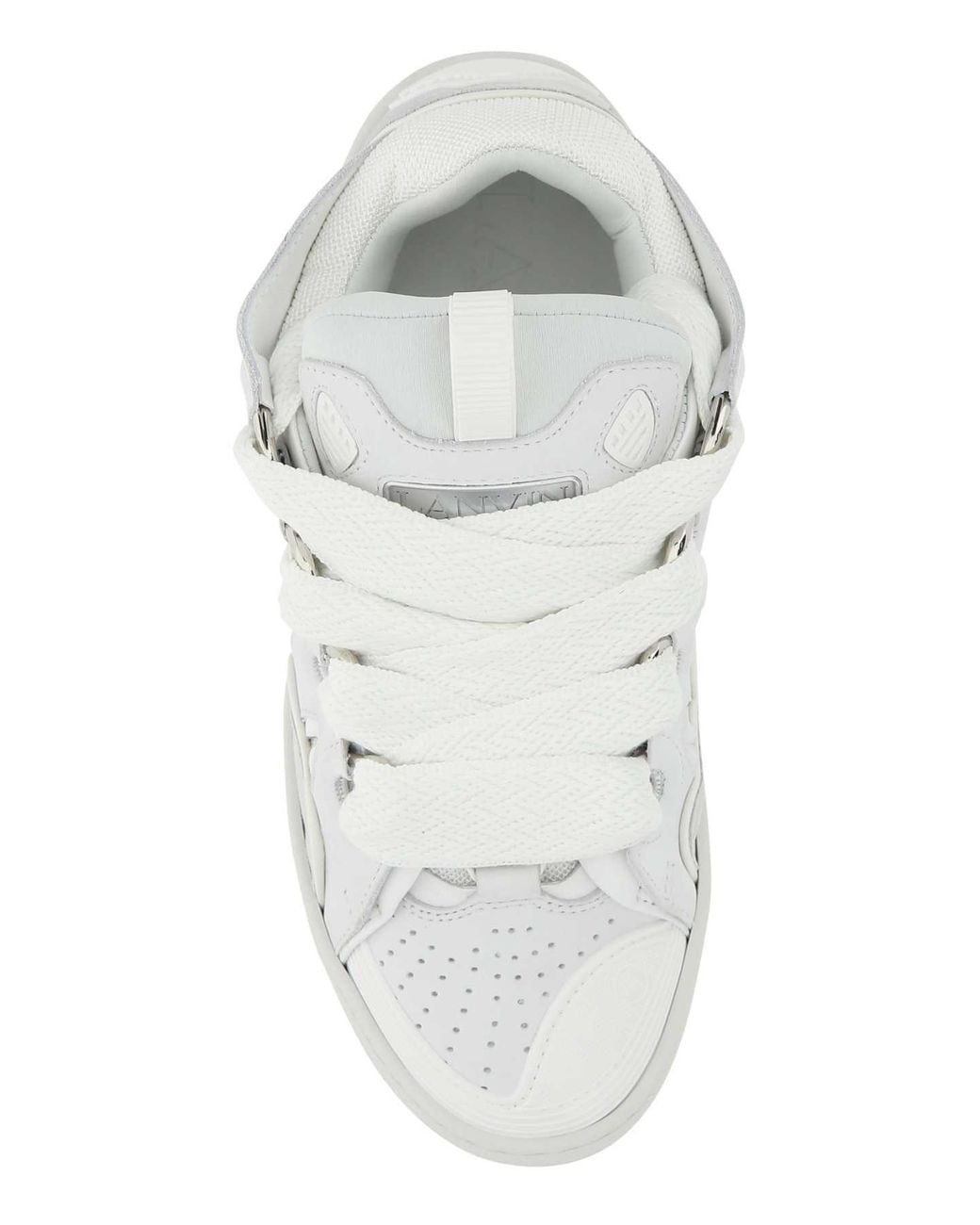 Lanvin White Oversize-Laces Low-Top Sneakers