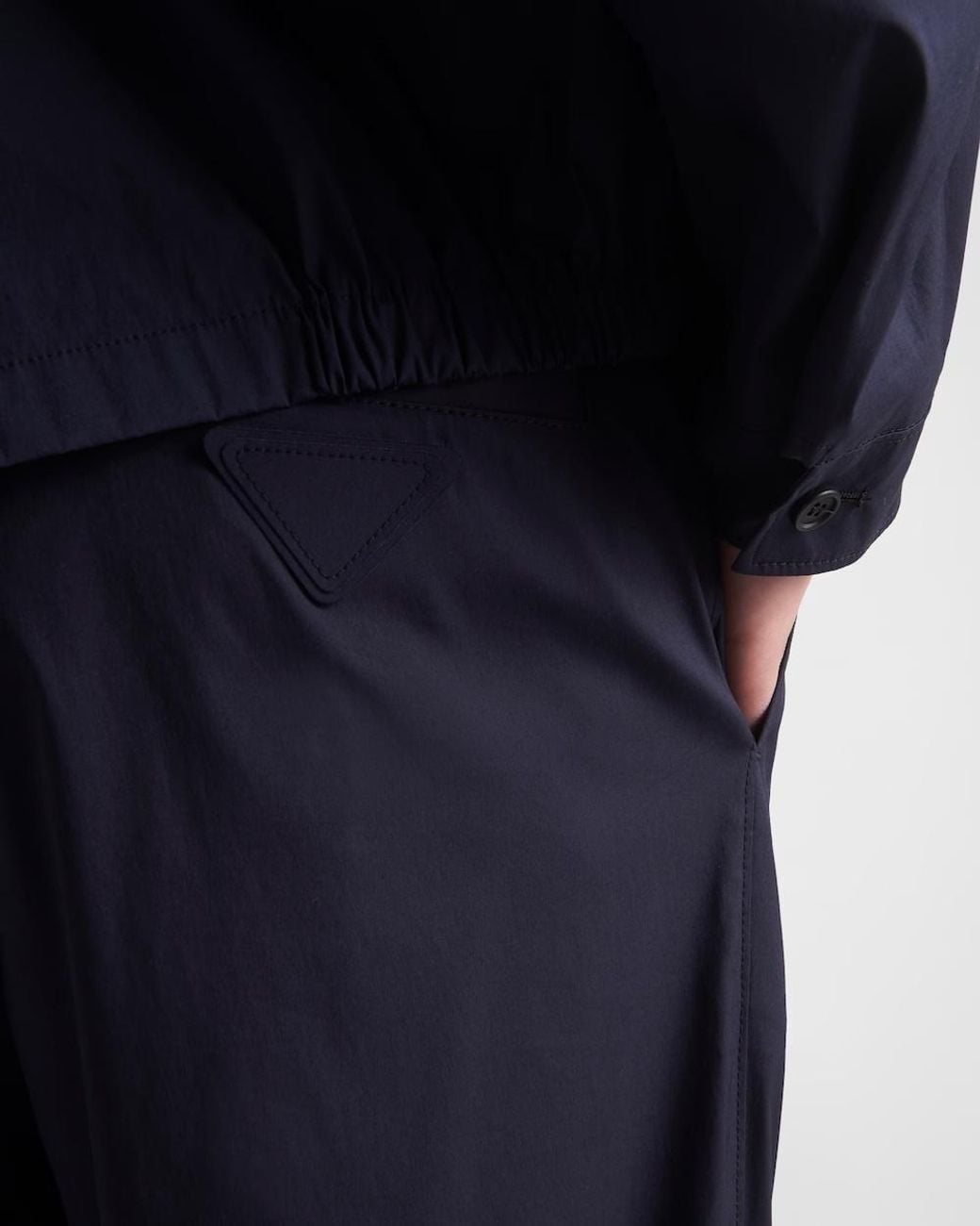 Prada Blue Stretch Poplin Pants for men