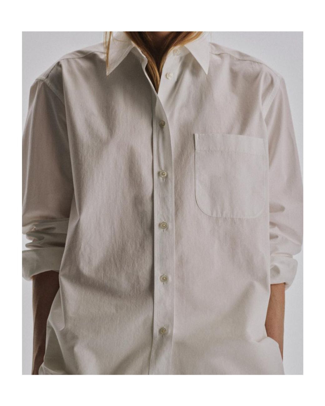 The Row White Gavina Button-Up Shirt