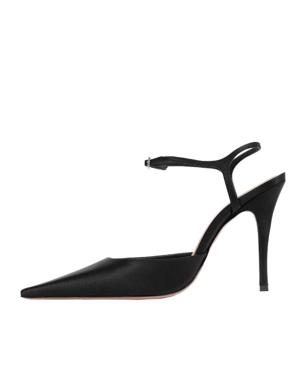 AMINA MUADDI Black Pointed-Toe High-Heeled Sandals