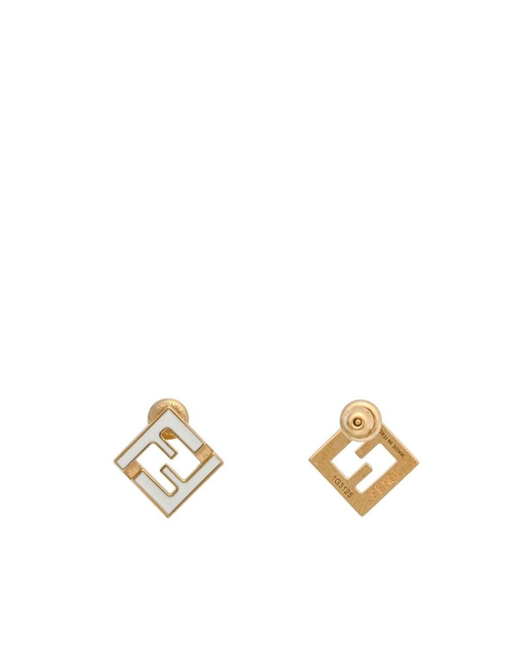 Fendi White Dangle Earrings