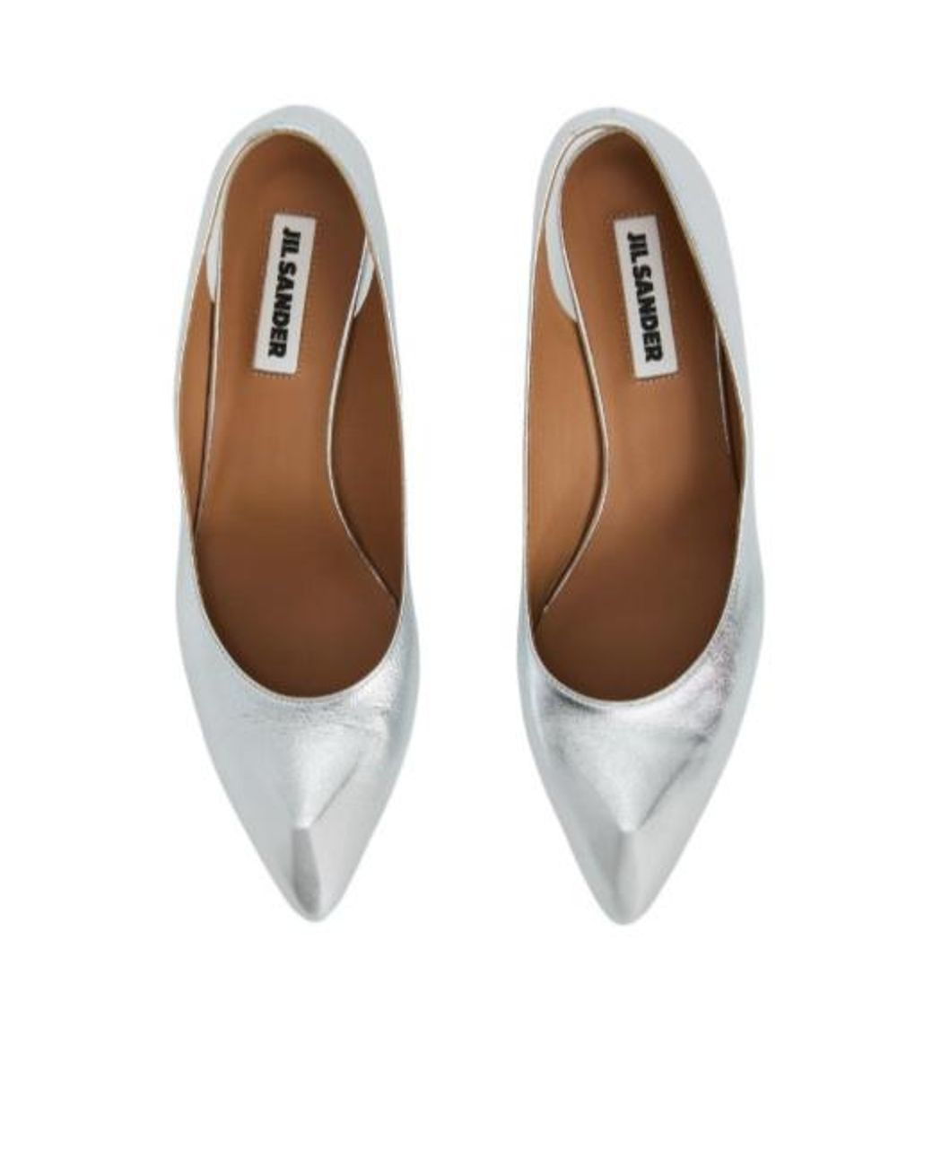 Jil Sander White Slingback Wedge Pumps