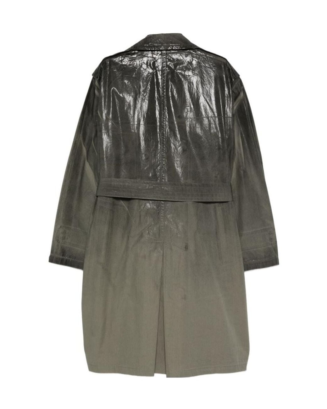 MM6 by Maison Margiela Gray Maison Margiela Shiny Belted Trench Coat