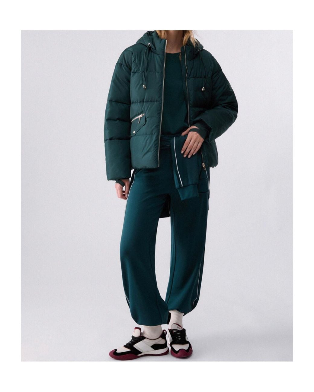 Liu Jo Green Short Hooded Padded Jacket