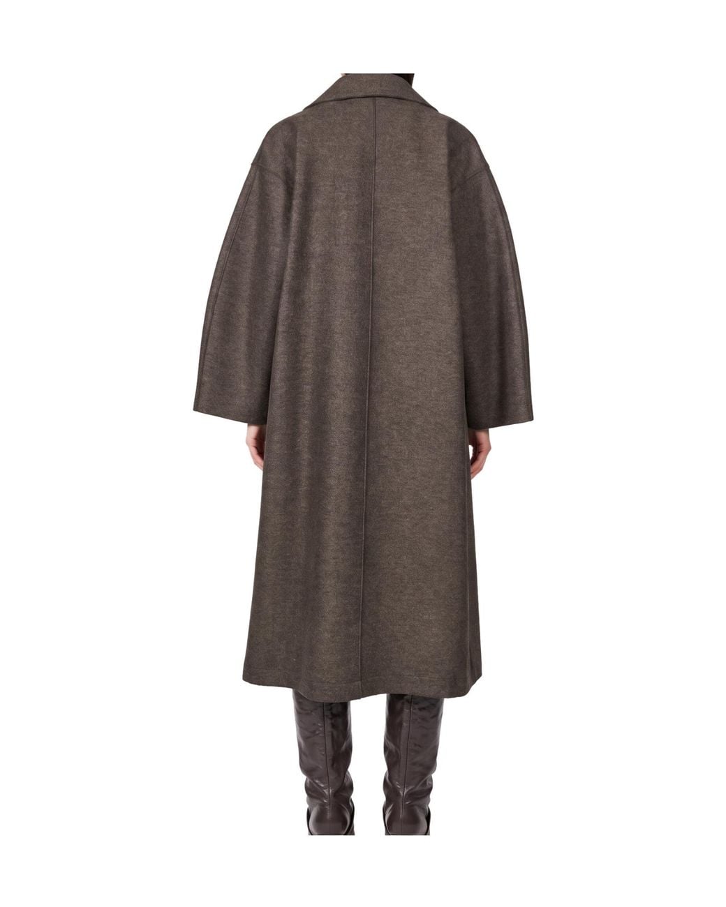 Harris Wharf London Brown High-Neck Oversized Coat