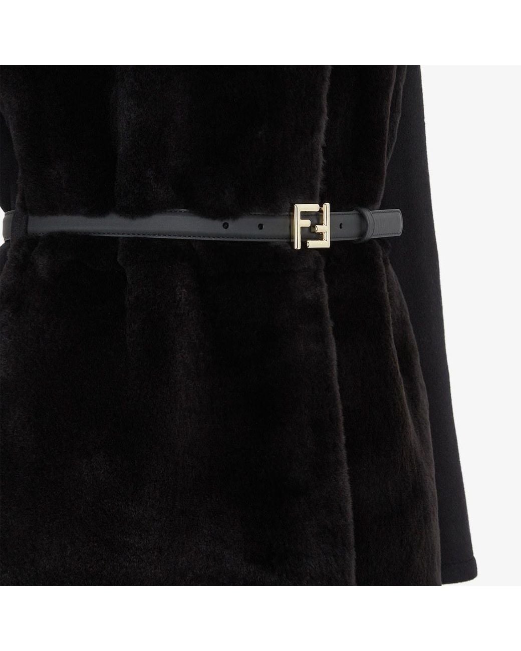 Fendi Black Single-Breasted Belted Coat