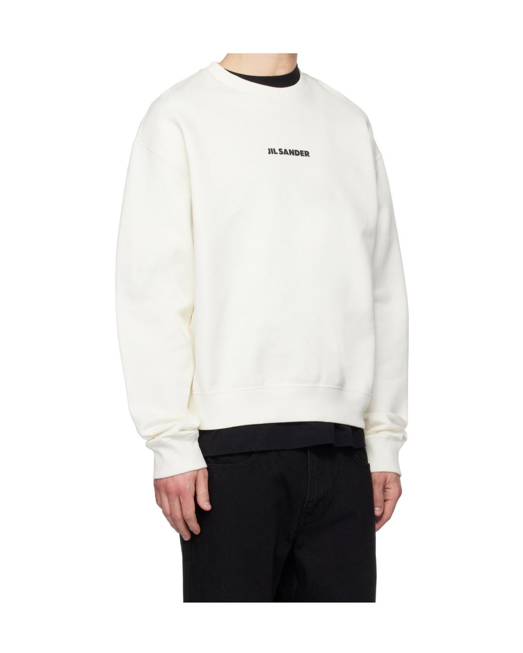 Jil Sander White Logo-Print Sweater for men