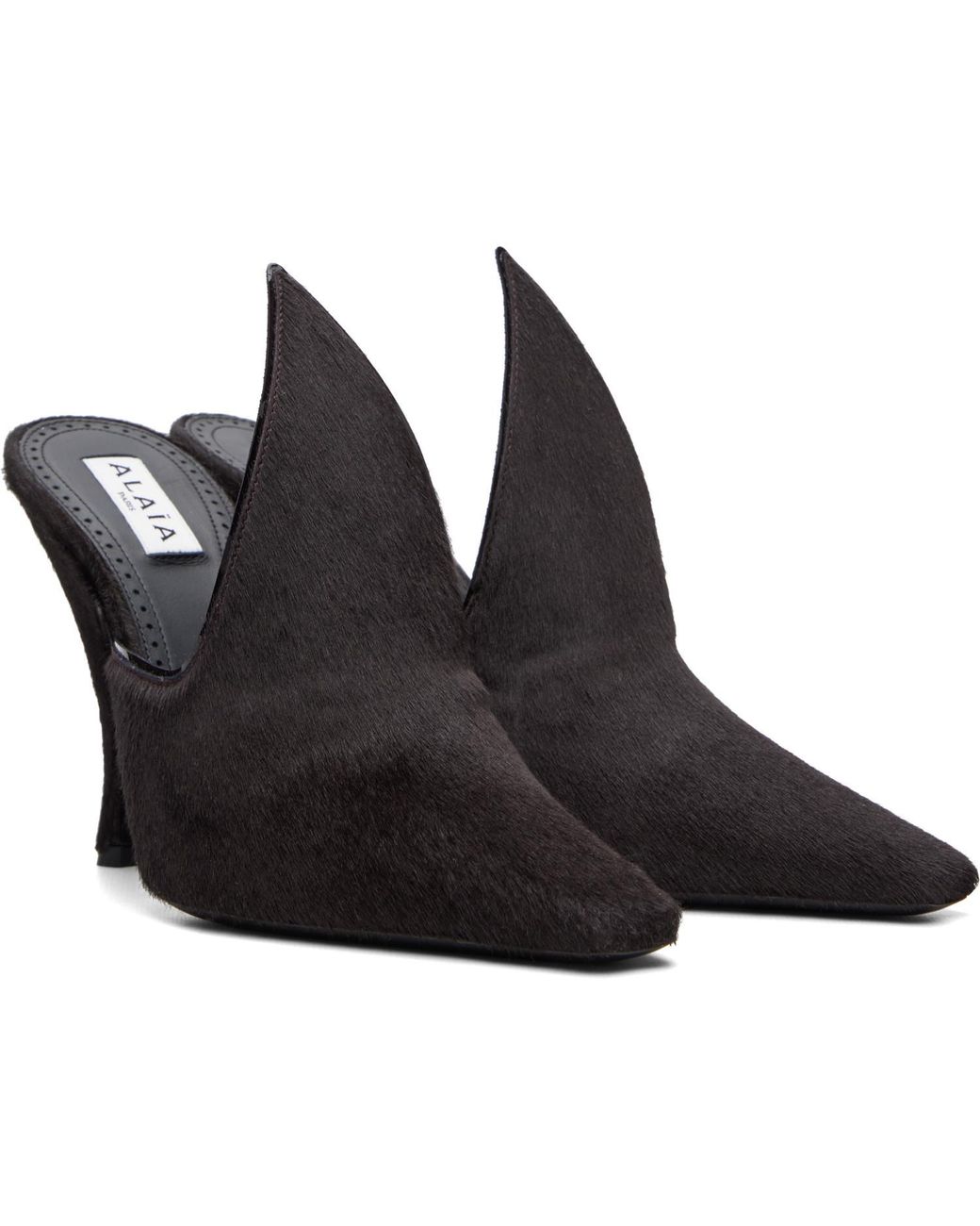 Alaïa Black Calf-Hair Mules