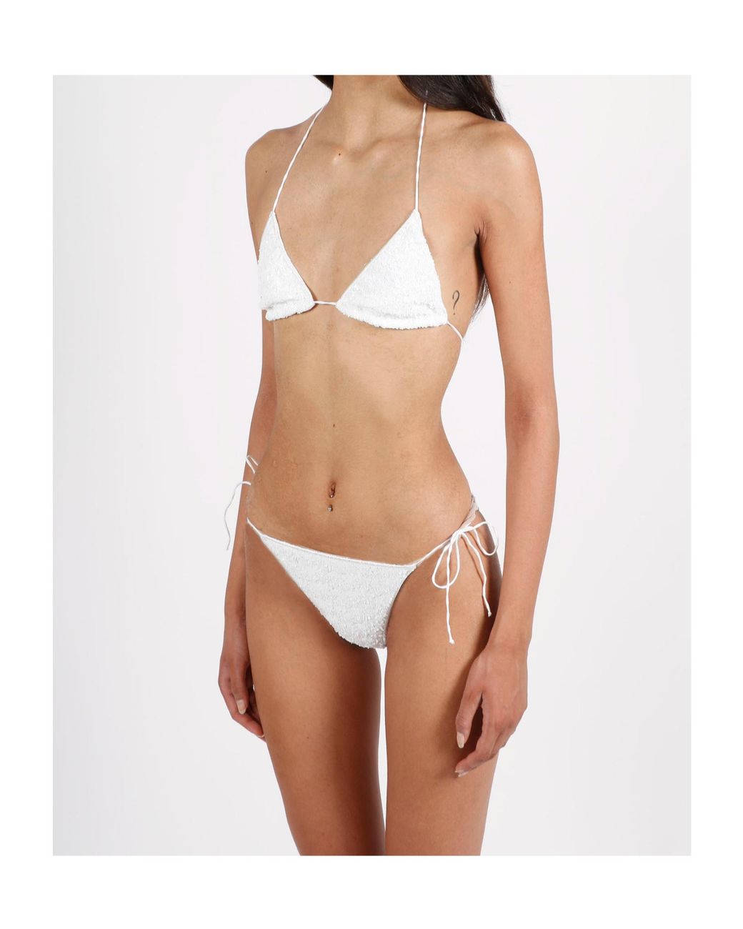 Oseree White Oséree Sequin Embellished Bikini Set