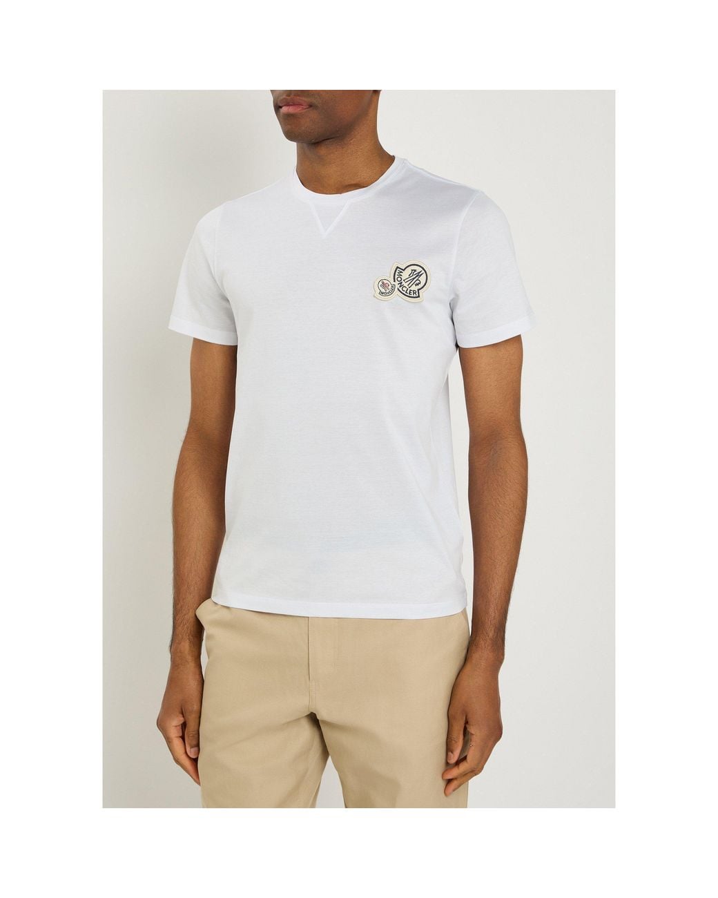 Moncler White Cotton Short-Sleeve T-Shirt for men