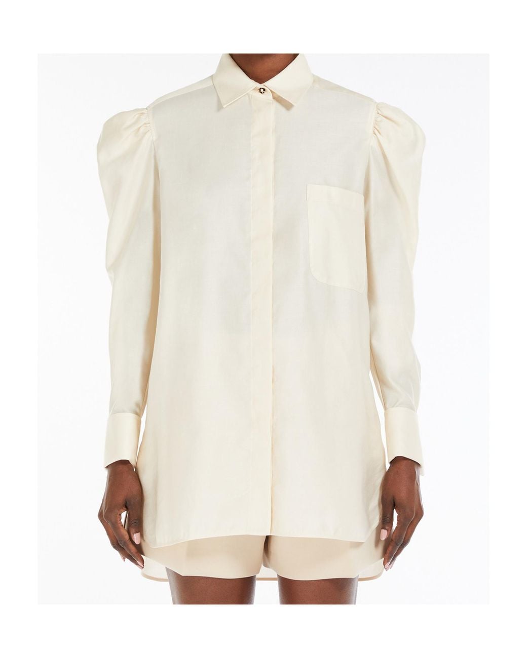 Max Mara White Faraday Puff-Sleeved Shirt