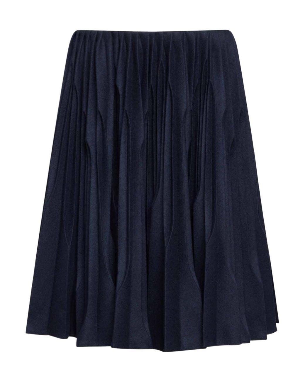 Alaïa Blue Pleated Midi Skirt