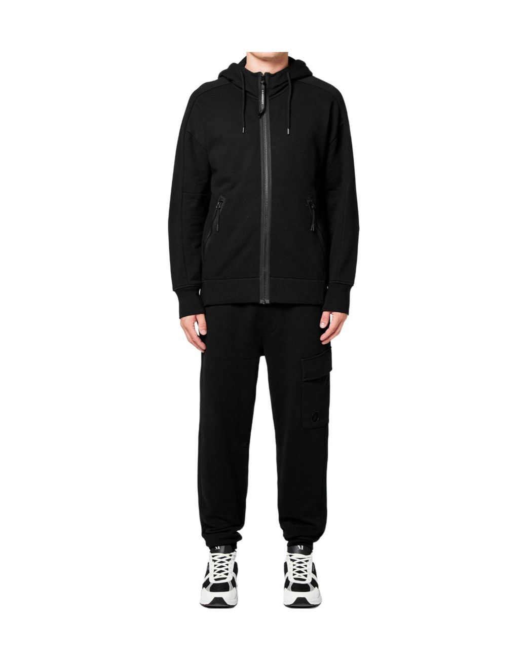 C P Company Black Hooded Sweatshirt for men