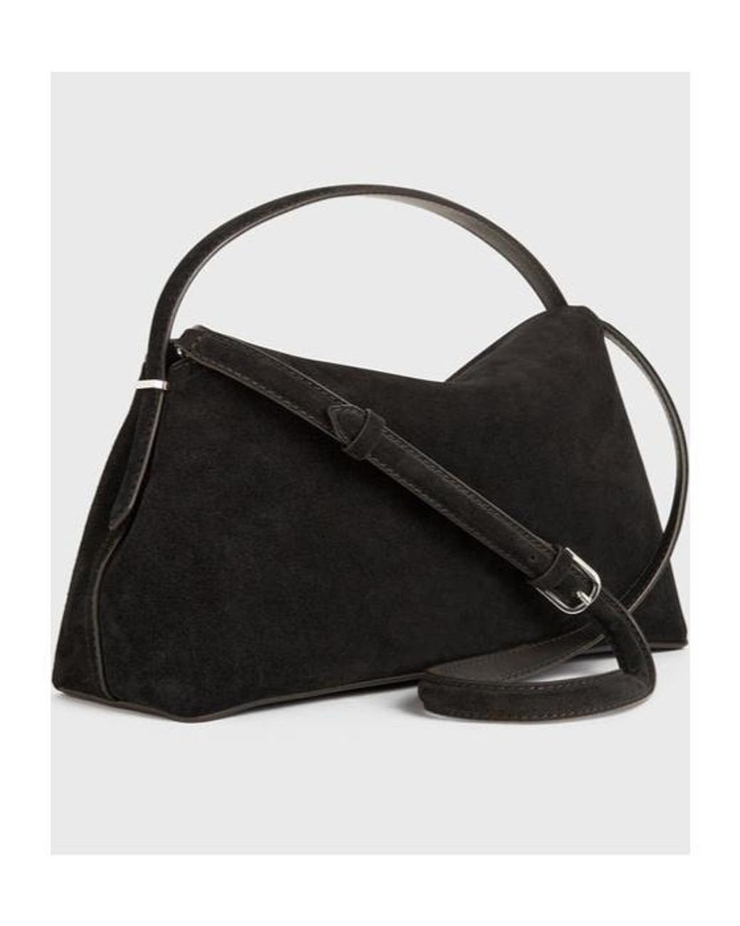 Totême Black Totême Logo Plaque Foldover Top Shoulder Bag