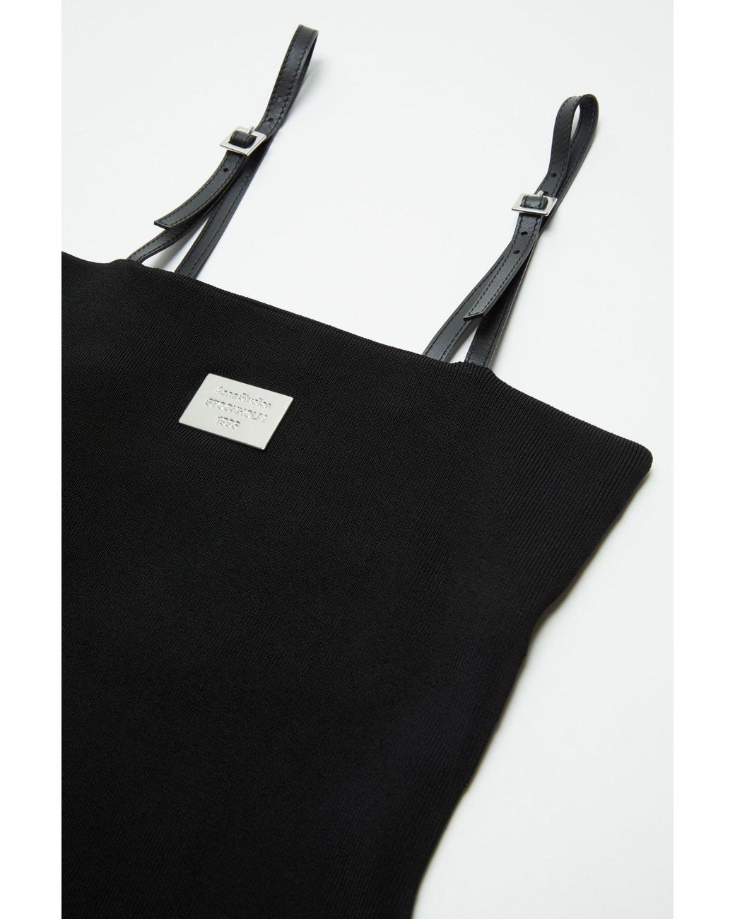 Acne Black Logo Plaque Sleeveless Dress