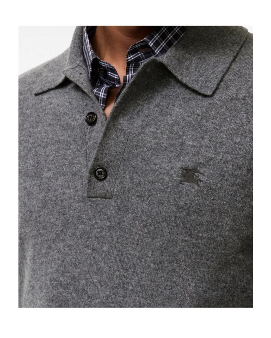 Burberry Gray Apos;S Carson Ekd Cashmere-Blend Polo Shirt for men