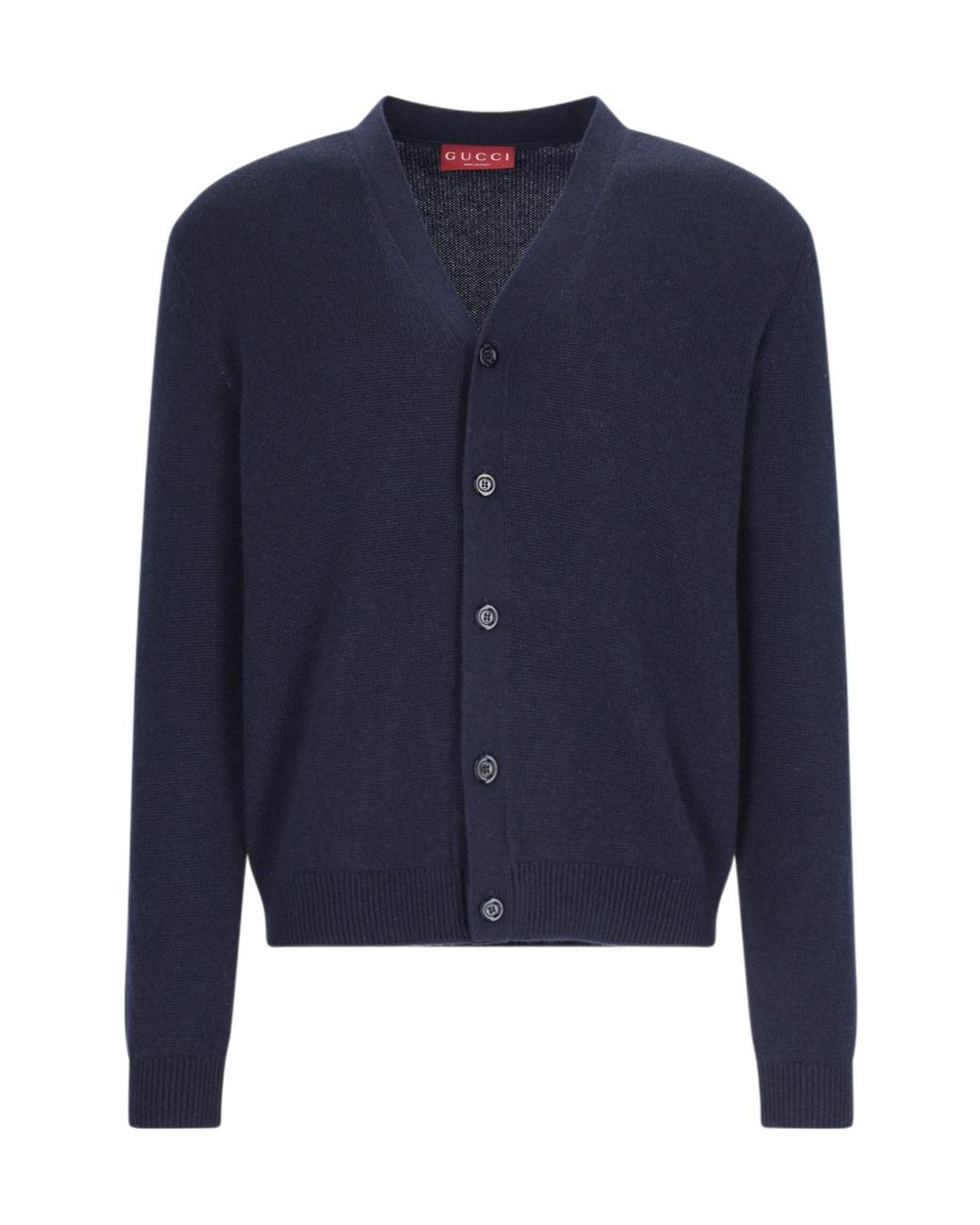 Gucci Blue Buttoned-Up V-Neck Cardigan for men