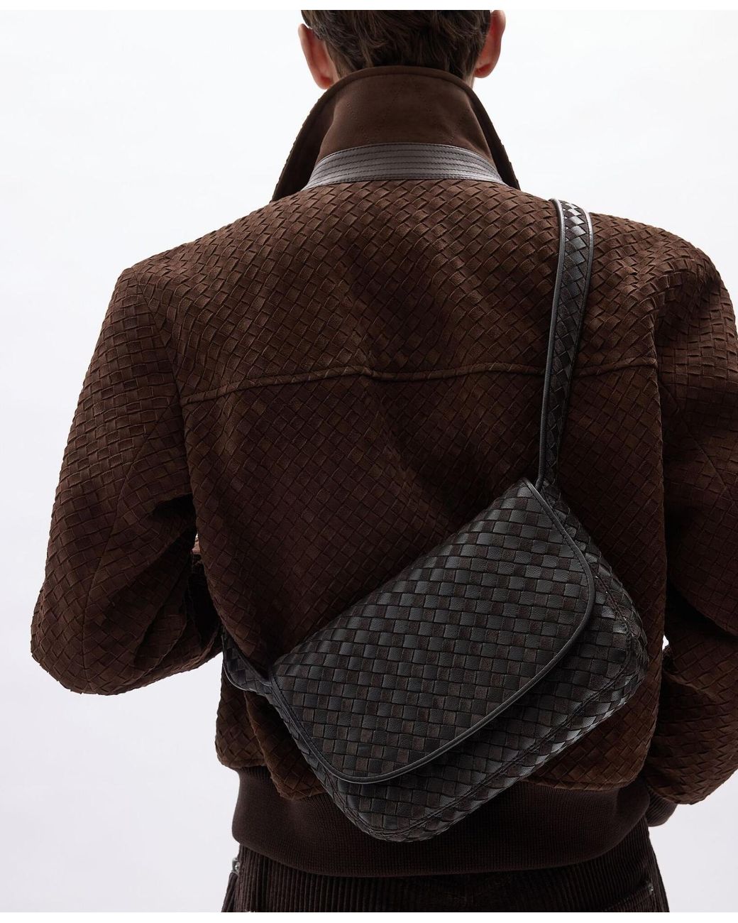 Bottega Veneta Black Veneto Messenger Bag for men