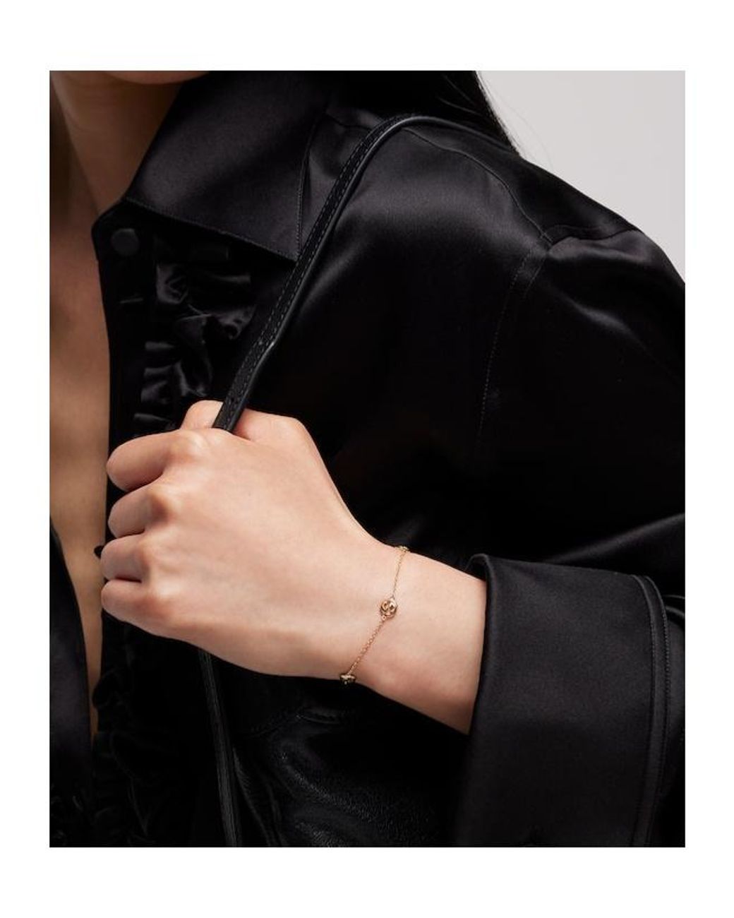 Gucci White Interlocking 18K Chain Bracelet