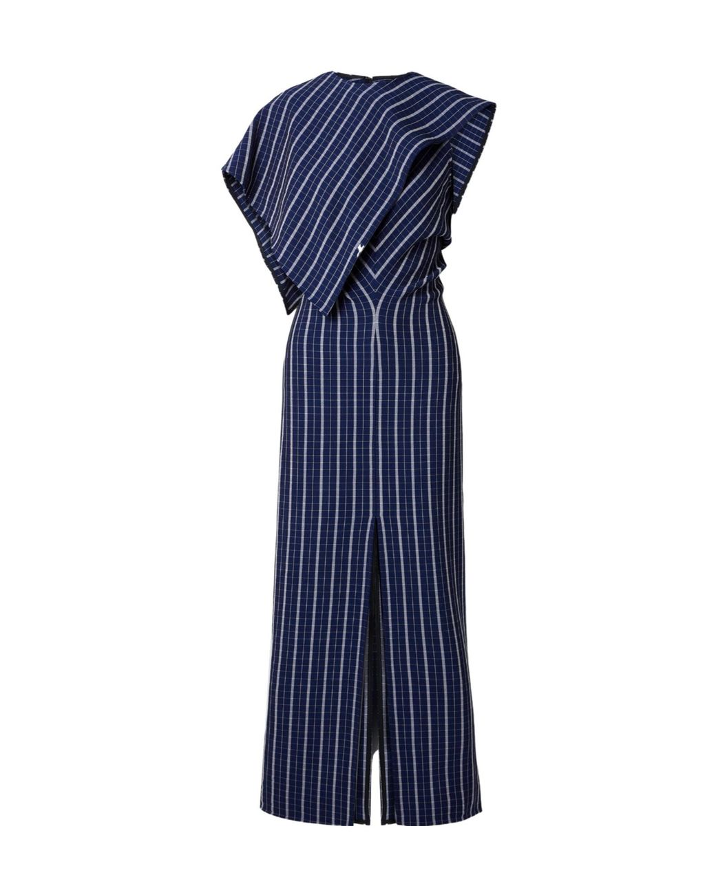 Proenza Schouler Blue Checked Stretch-Crepe Maxi Dress