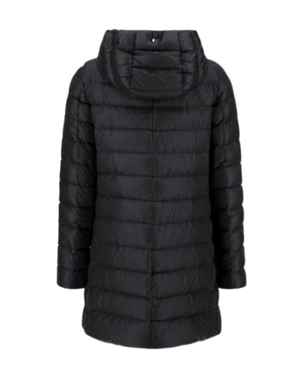 Herno Black Hooded Long Down Jacket