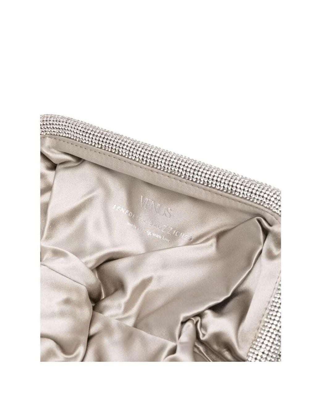 Benedetta Bruzziches Gray Crystal-Embellished Clutch Bag
