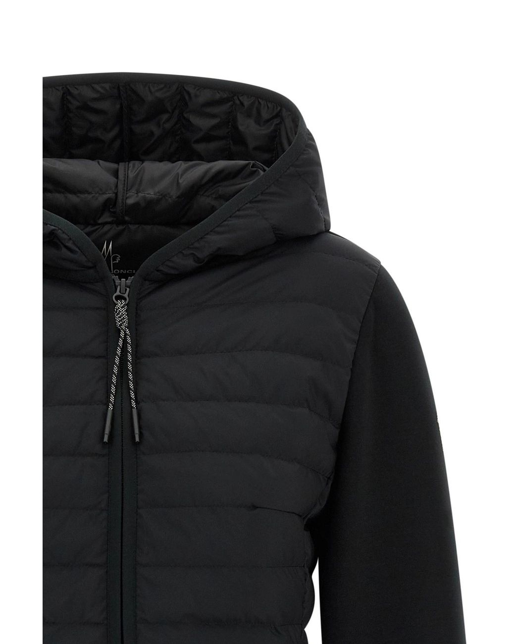 Moncler Black Grenoble Hooded Panelled Down Jacket