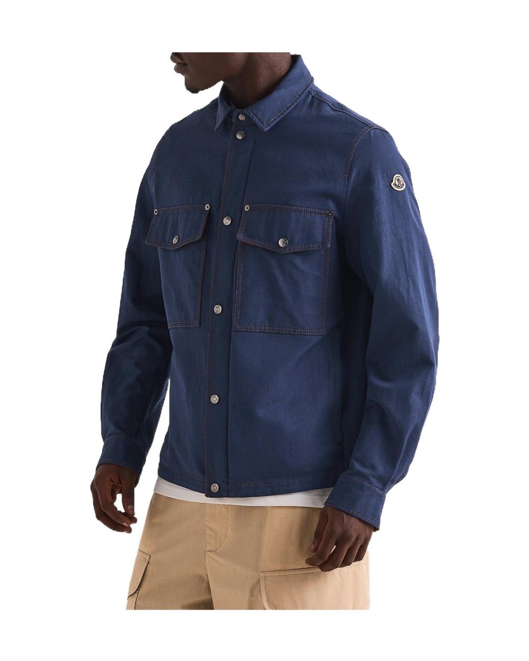 Moncler Blue Layer Designed Overshirt for men