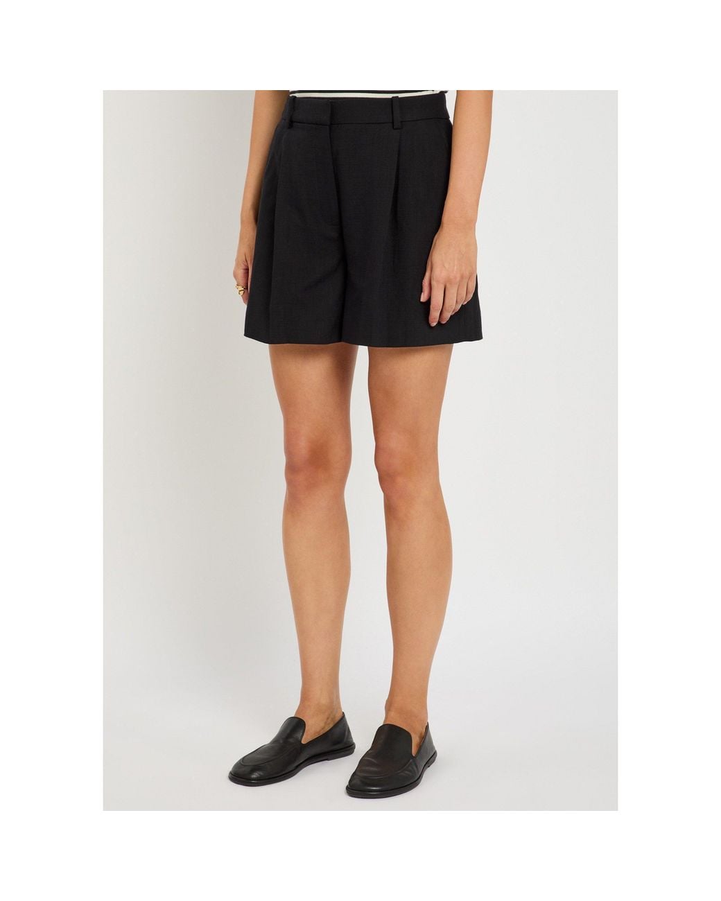 Anine Bing Black Viscose Tailored Shorts