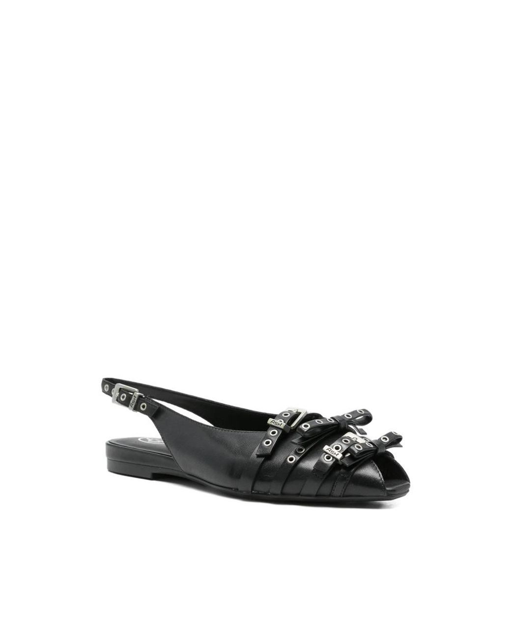 Ash Black Studded Flat Sandals