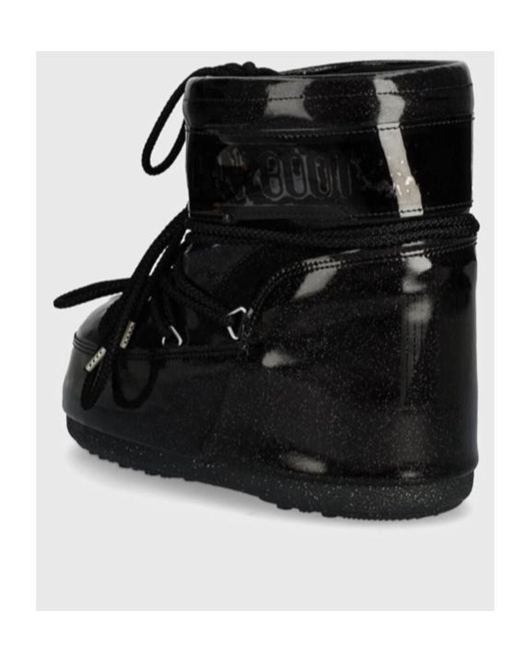 Moon Boot Black Icon Low Glitter Lace-Up Boots for men