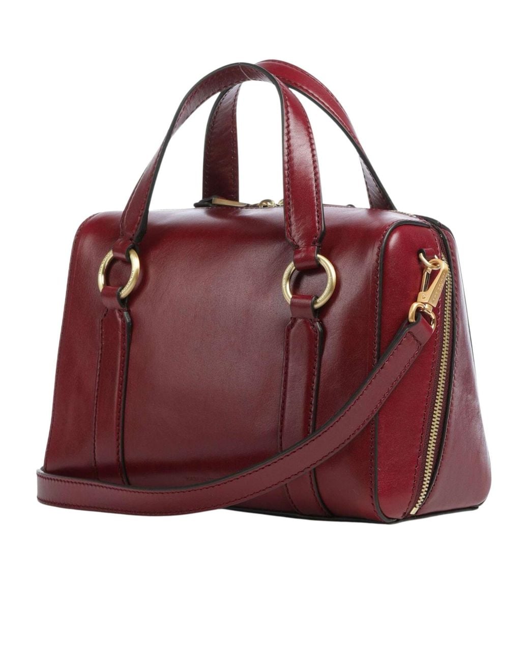 The Bridge Red Laura Leather Tote Bag