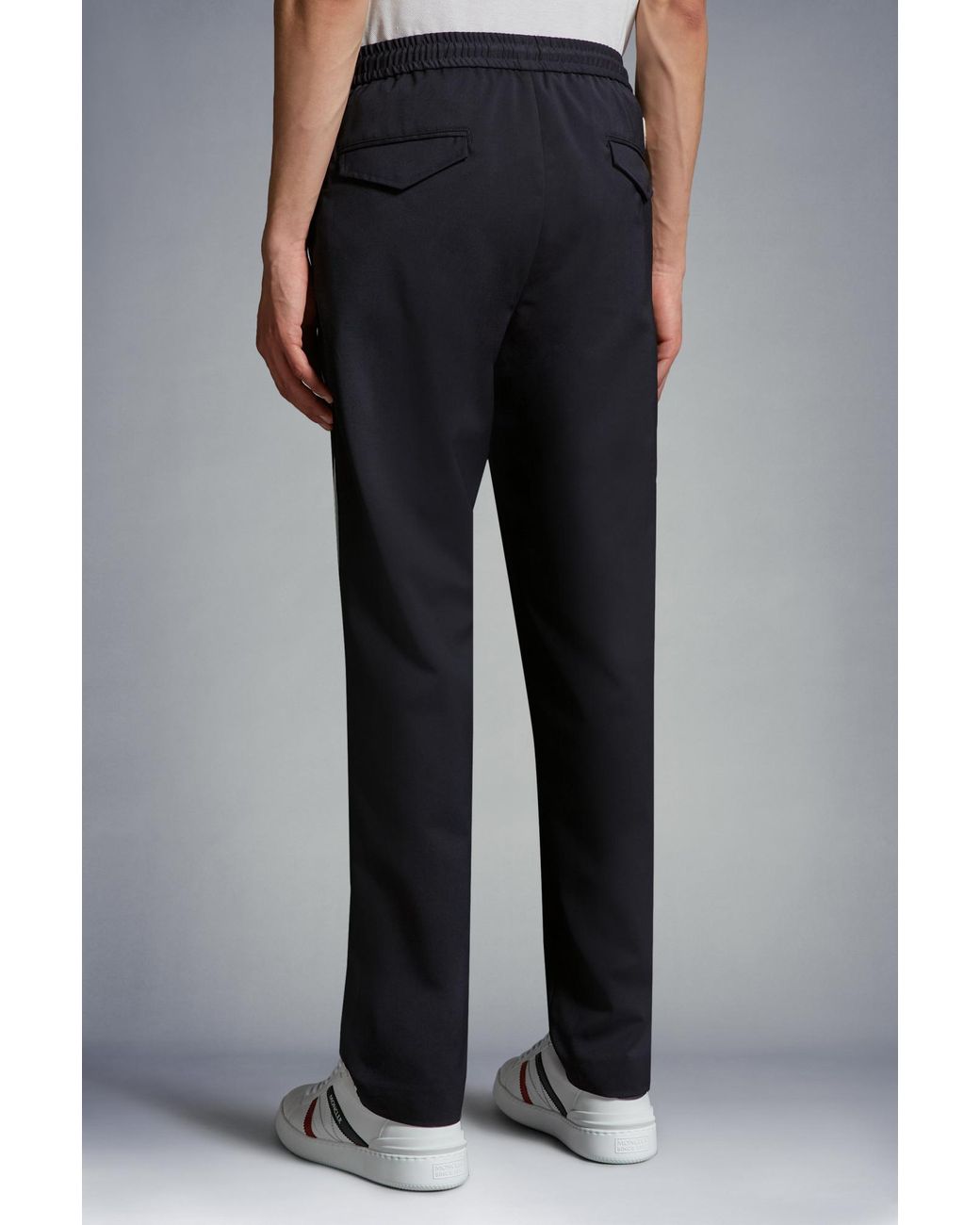 Moncler Blue Gabardine Jogging Trousers for men