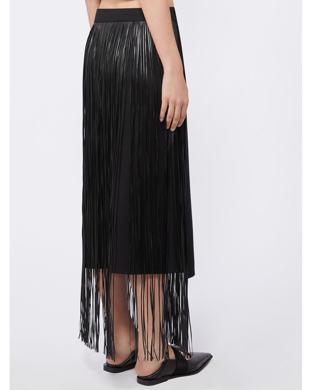 Sportmax Black Fringed Skirt