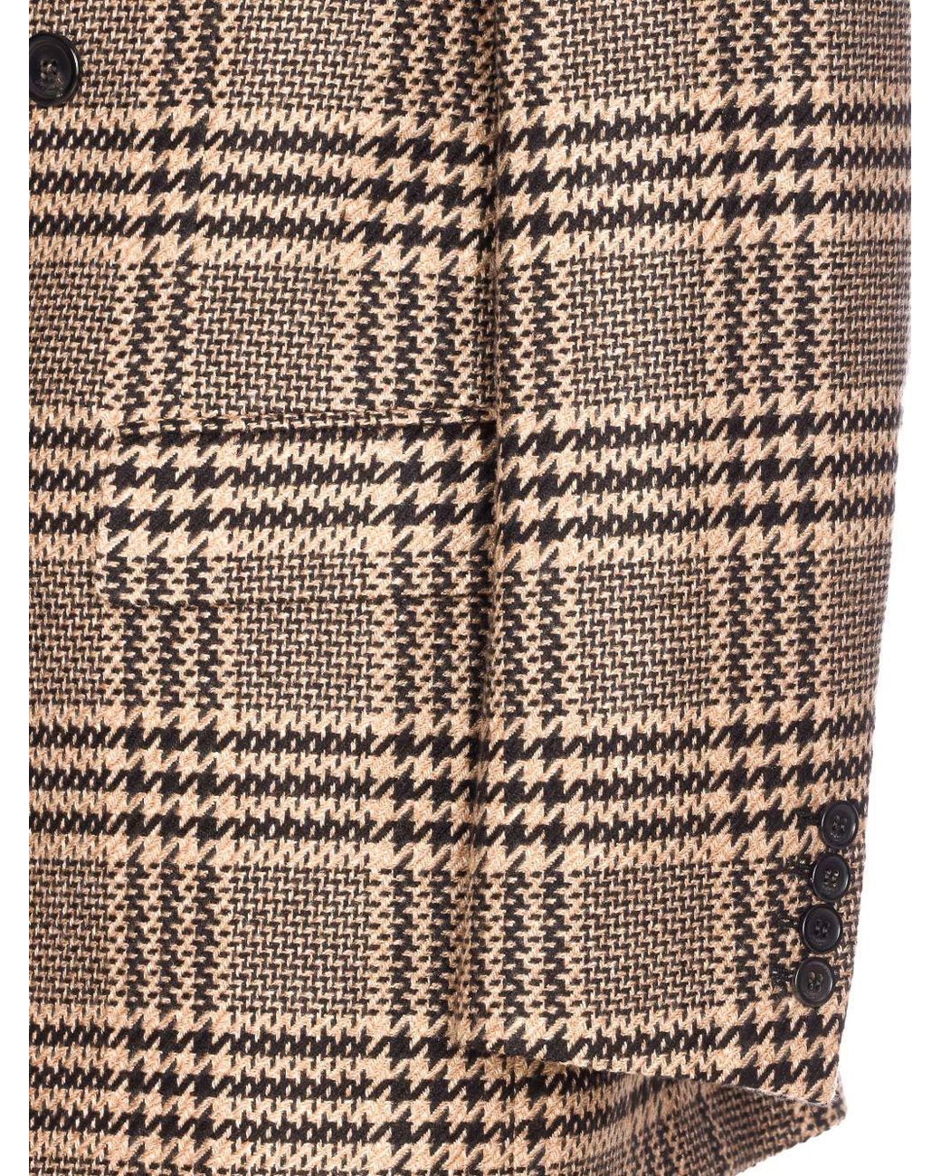 Saint Laurent Brown Double-Breasted Tailored Jacket