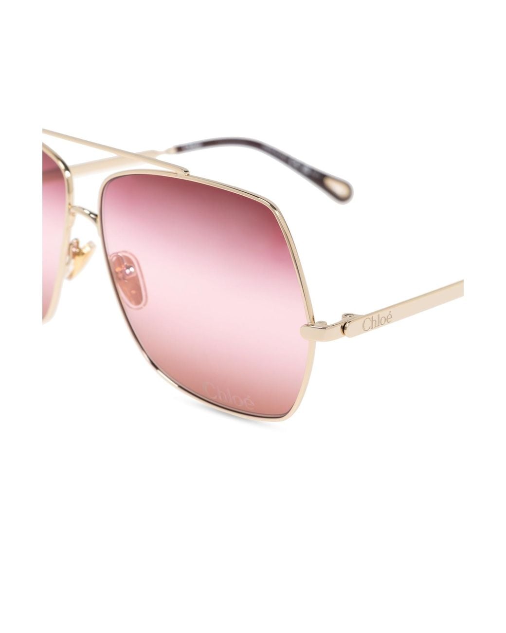 Chloé Pink Chloé Eyewear Square Frame Sunglasses
