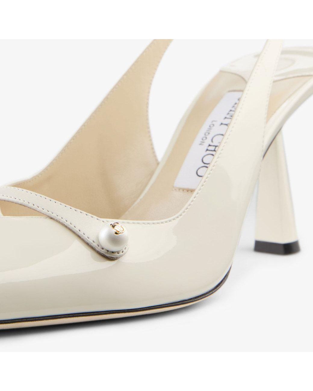 Jimmy Choo White Amita Slingback Pumps