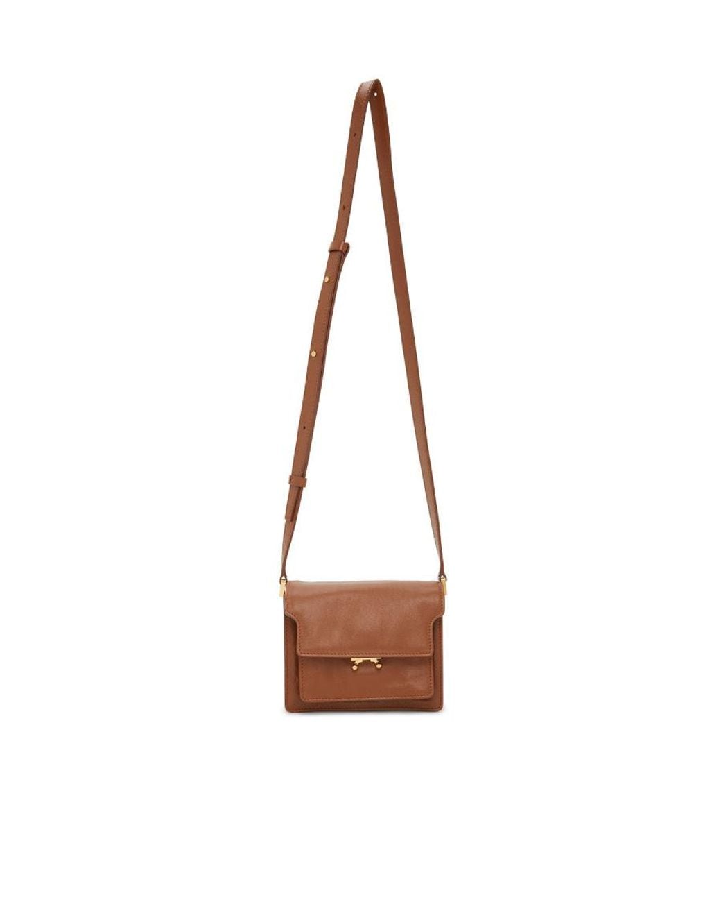 Marni Brown Truck Strapped Mini Crossbody Bag